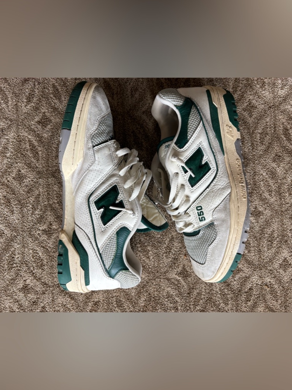 New Balance Men’s White and Green Retro Sneaker